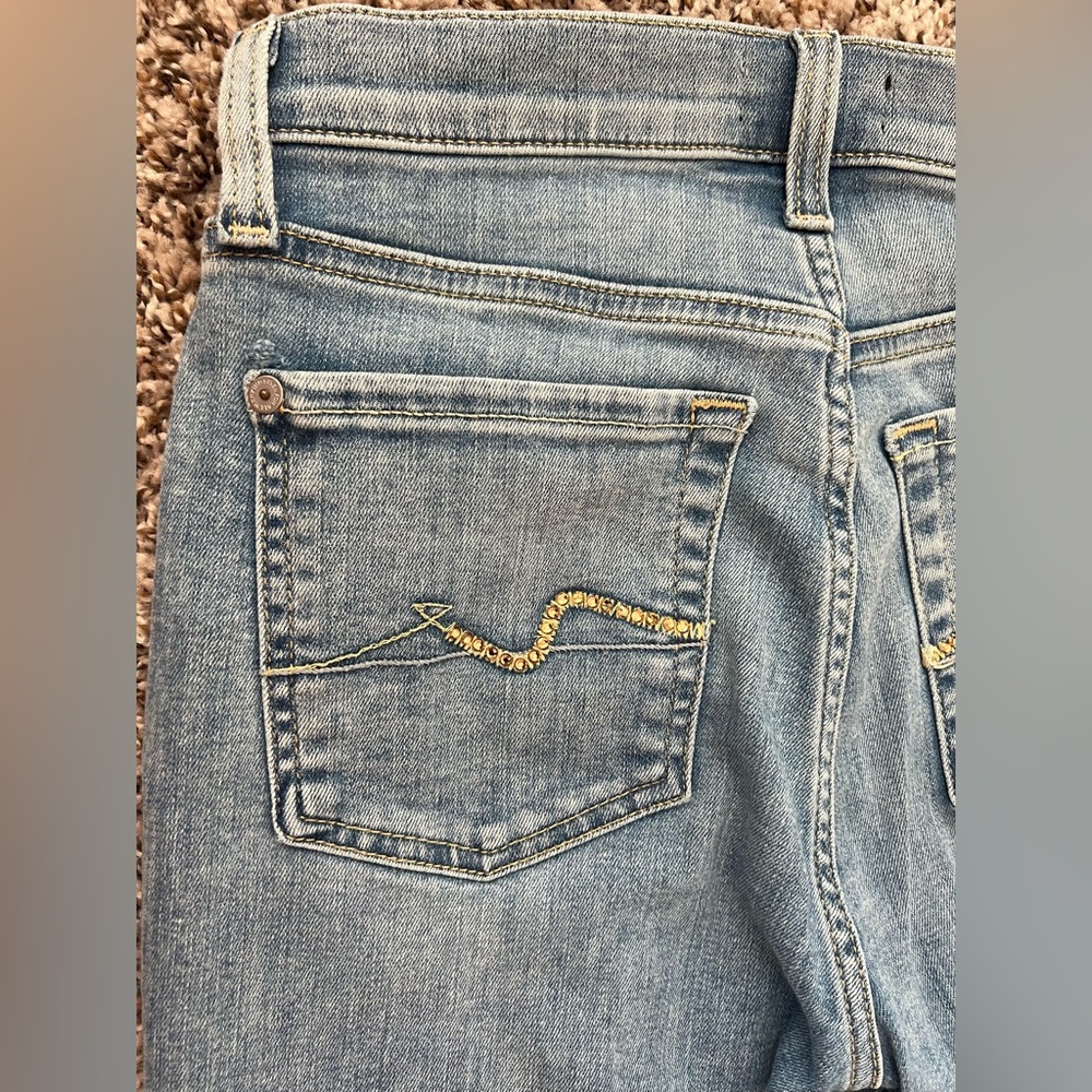 7 For All Mankind Skinny Jeans Women Size 23‎ Light Blue Denim (0647) - Picture 5 of 15